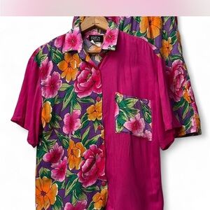 Vintage retro Hawaiian top and shirt set  80s 90s